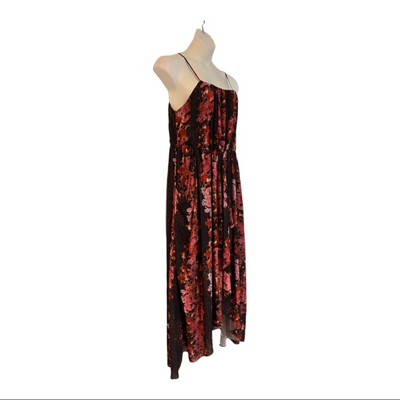 ❤️City Chic Pocket Maxi High Low Floral Mixed Print Sleeveless Halter Dress - Picture 5 of 12